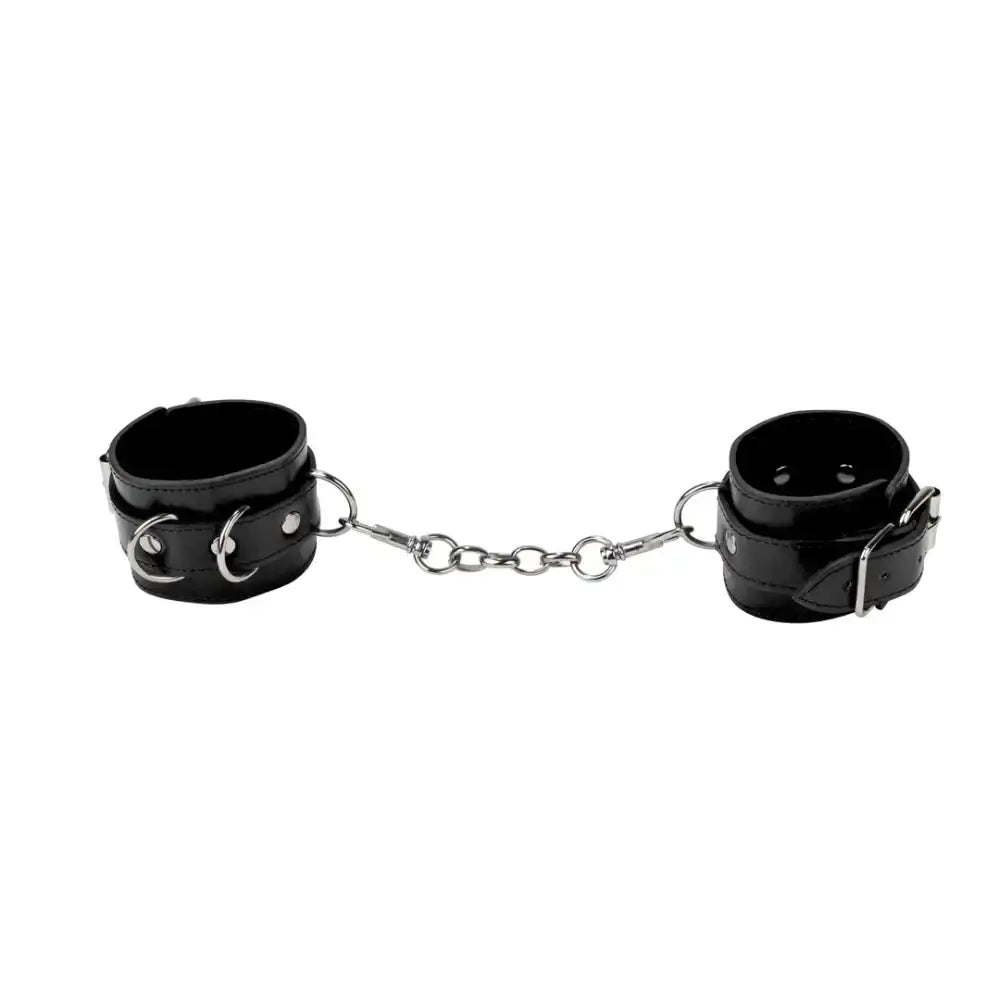 SHOTS Ouch! Leather Cuffs Black ideal for roleplay, light bondage, and creative adult lifestyle scenarios Singapore