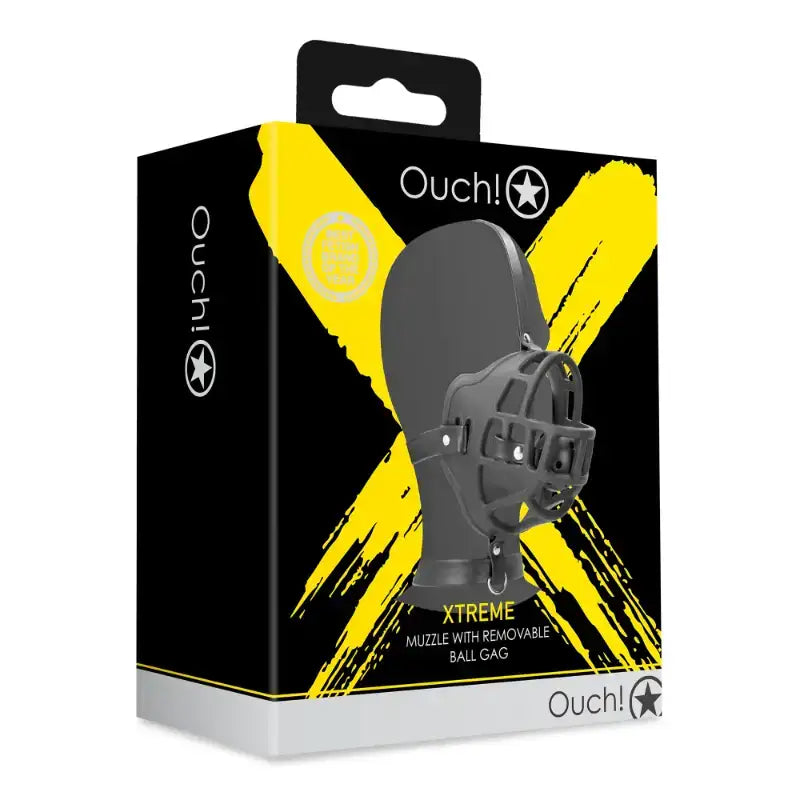 SHOTS Ouch! Muzzle with Removable Ball Gag Black stylish black design combines comfort, security, and durable material for adult play Singapore