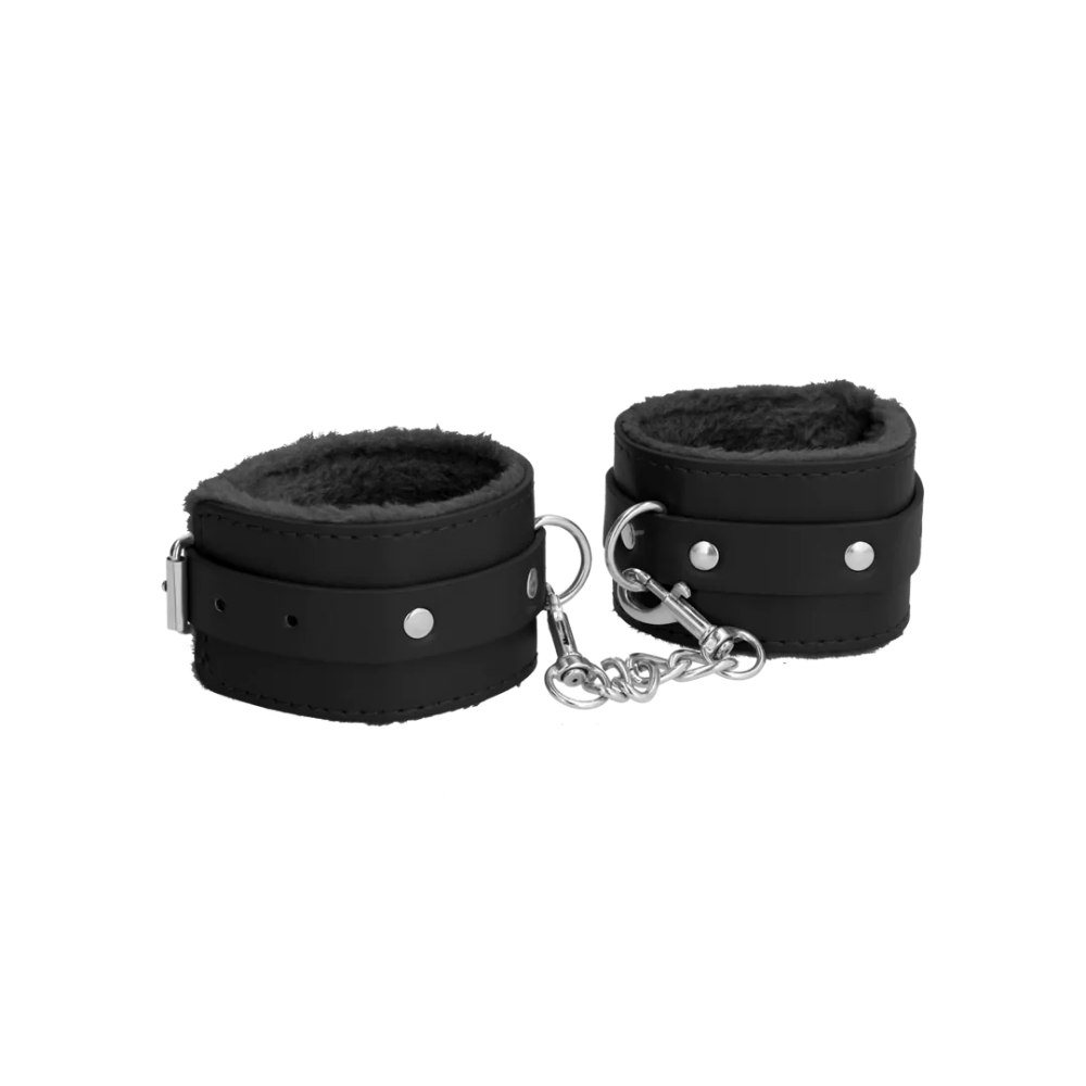 SHOTS - Plush Leather Handcuffs - Black