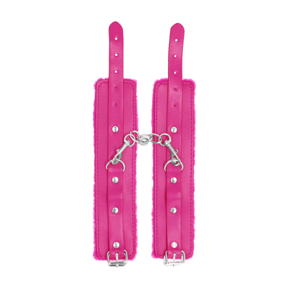 SHOTS - Plush Leather Handcuffs - Pink