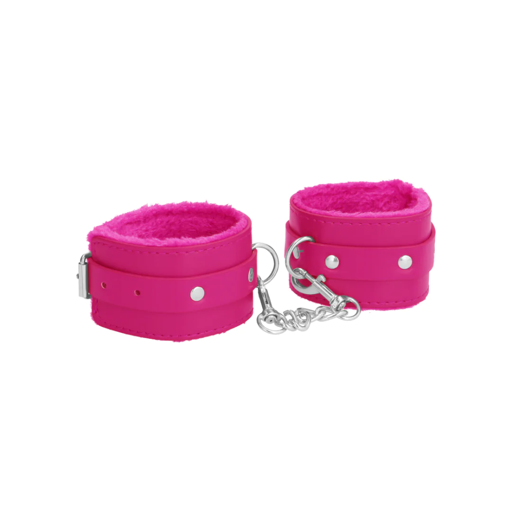 SHOTS - Plush Leather Handcuffs - Pink