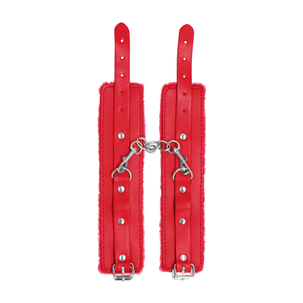 SHOTS - Plush Leather Handcuffs - Red