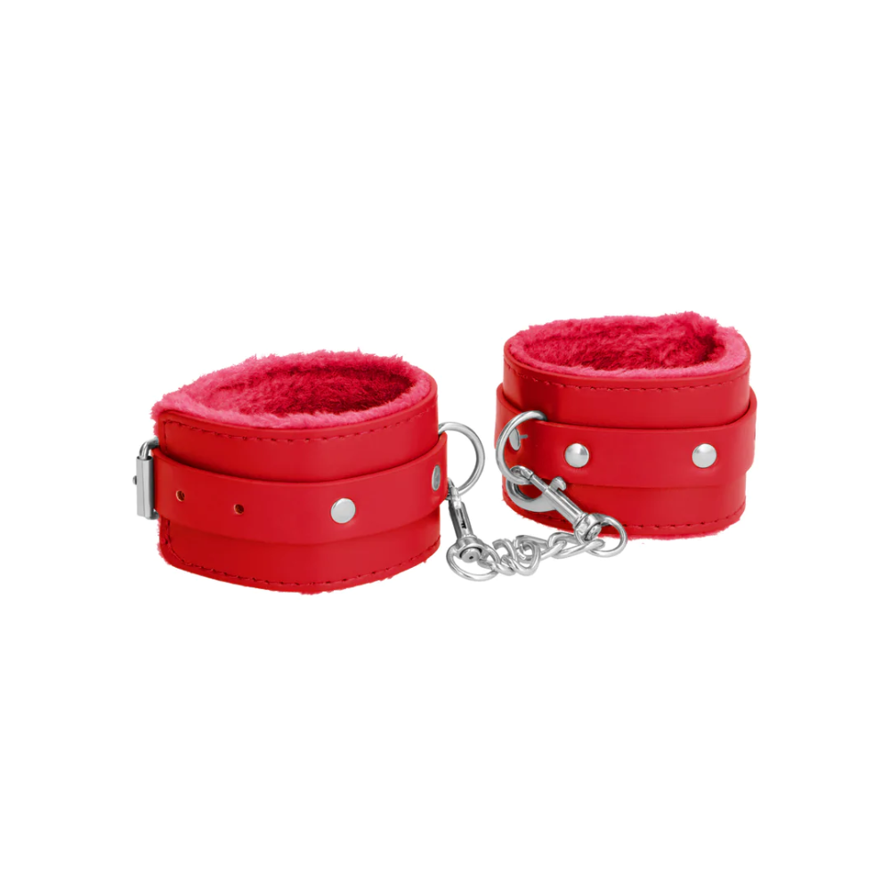 SHOTS - Plush Leather Handcuffs - Red