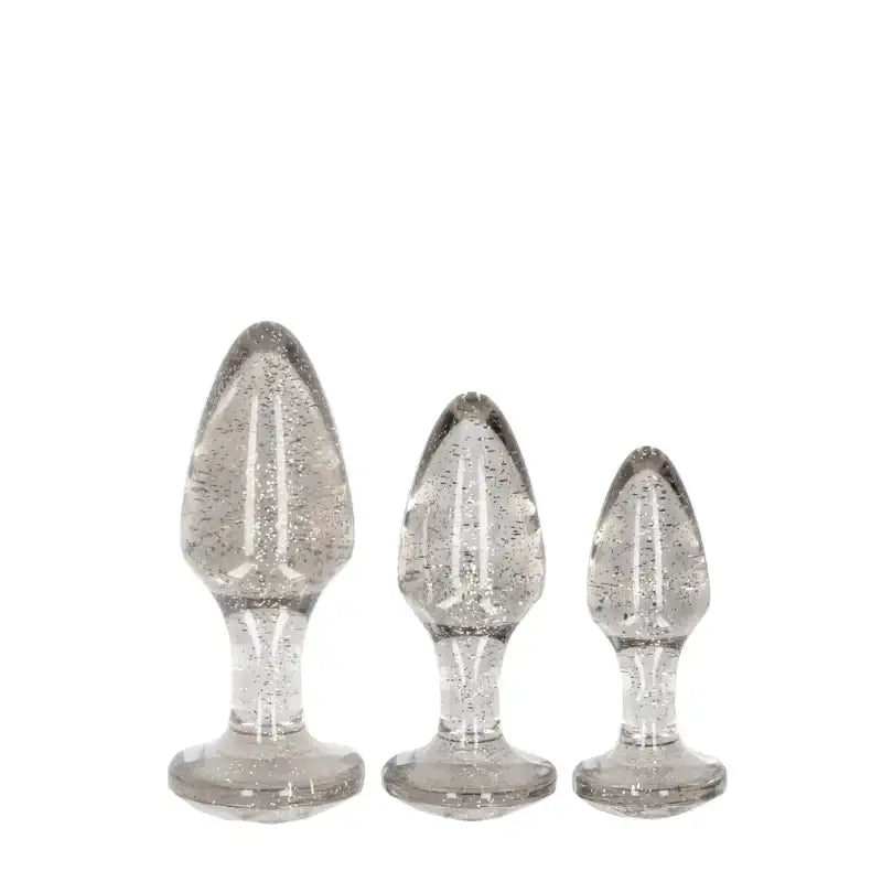 SHOTS Ouch! Acrylic Butt Plug Set Silver Compact and durable set for convenient storage and easy transport during intimate play Singapore