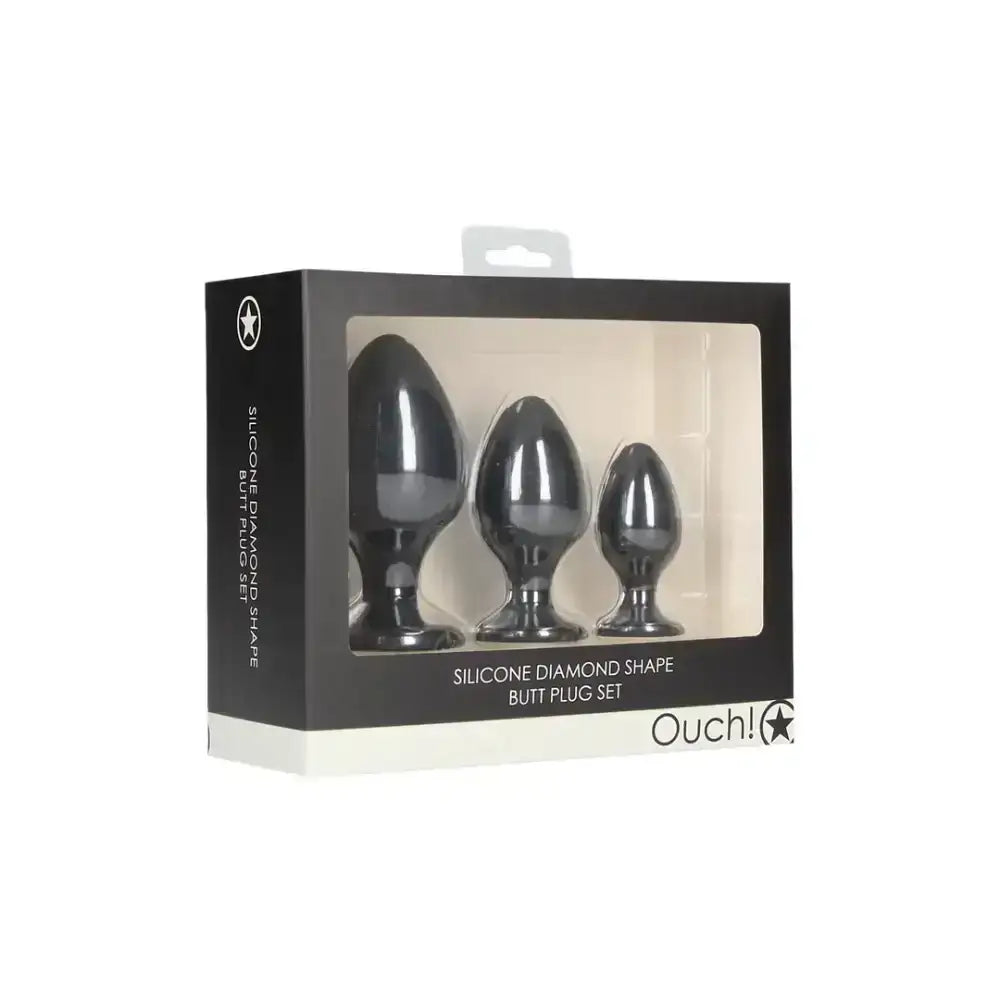 SHOTS Ouch! Diamond Shape Butt Plug Set compact storage and travel-friendly design for convenient use Singapore