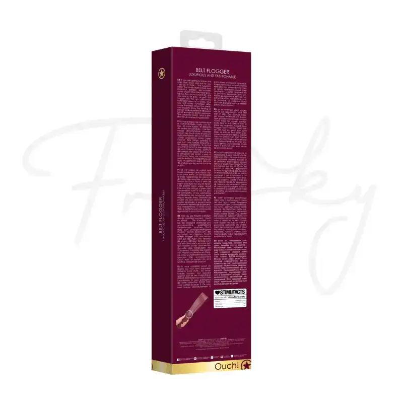 SHOTS Ouch! Belt Flogger Burgundy lightweight yet sturdy flogger for versatile adult play Singapore