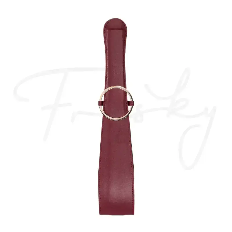 SHOTS Ouch! Belt Flogger Burgundy soft grip handle for precise control during interactive sessions Singapore