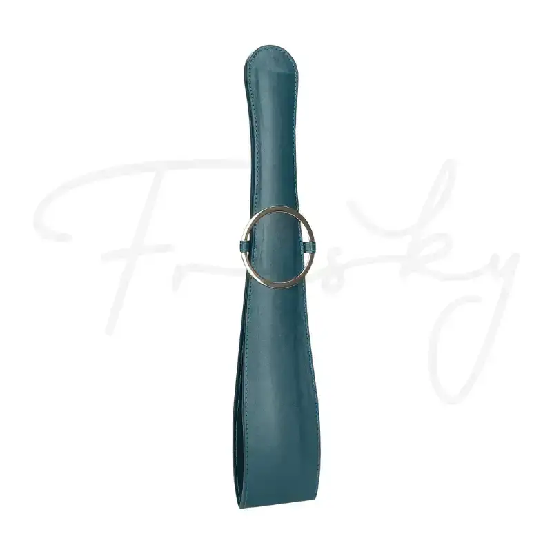 SHOTS Ouch! Belt Flogger Green easy-to-clean leather strands for hygienic adult use Singapore