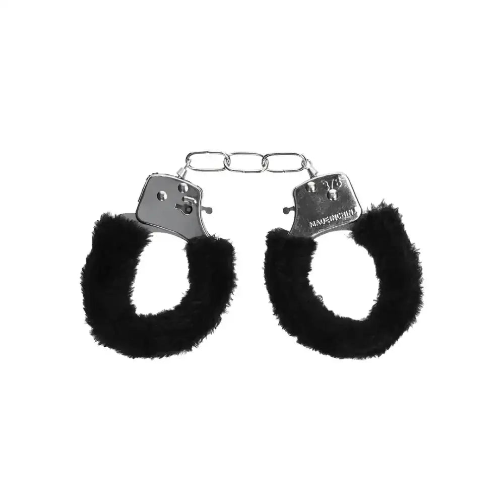 SHOTS Ouch! Beginner's Furry Hand Cuffs easy-to-use locking system with soft fur for secure and pleasurable beginner bondage Singapore