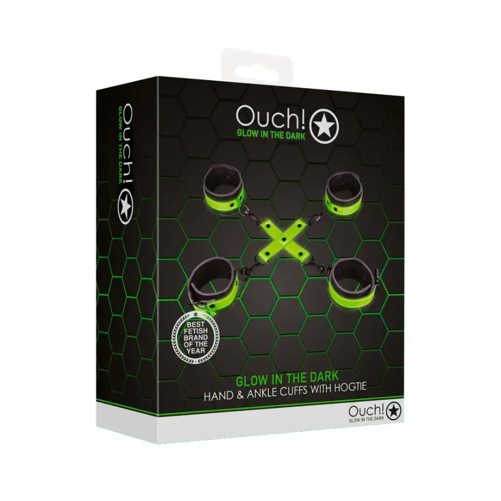 SHOTS Ouch! Hand and Ankle Cuffs with Hogtie Glow in the Dark compact and portable for travel or discreet storage Singapore