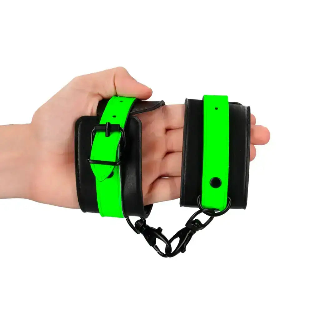 SHOTS Ouch! Ankle Cuffs Glow in The Dark easy-to-clean materials for hygienic and safe repeated use Singapore