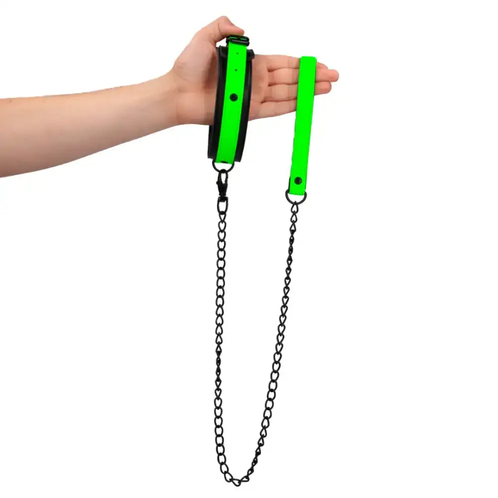 SHOTS Ouch! Collar and Leash Glow in the Dark durable buckle and metal hardware ensure secure fastening and safety Singapore