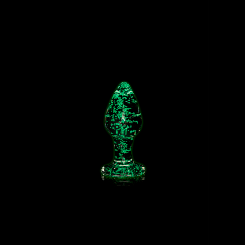 SHOTS Ouch! Glass Butt Plug - Glow in The Dark