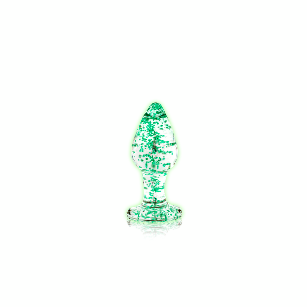 SHOTS Ouch! Glass Butt Plug - Glow in The Dark