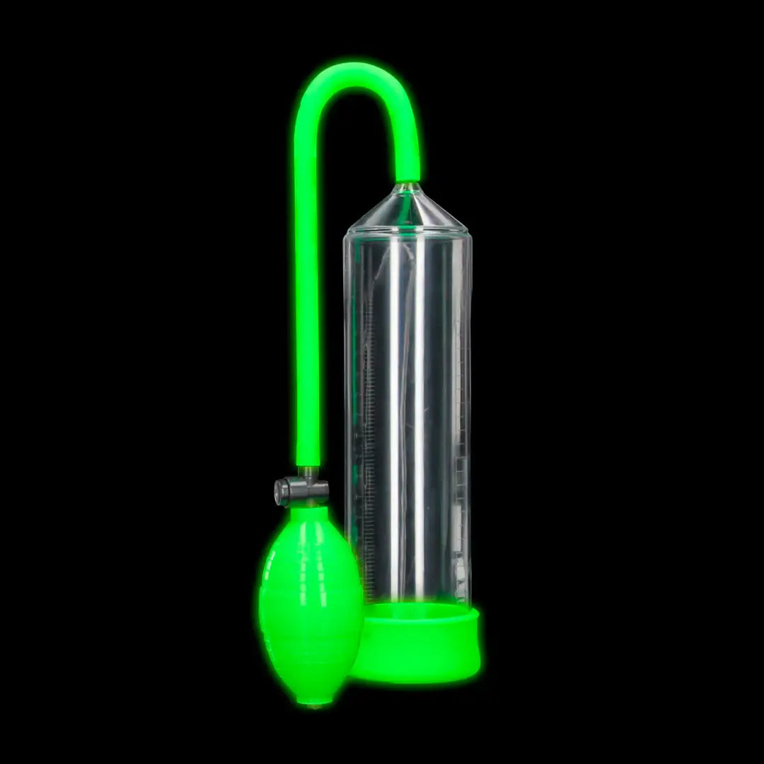 SHOTS Ouch! Classic Penis Pump Glow in The Dark ergonomic handle and pump mechanism for controlled vacuum pressure Singapore