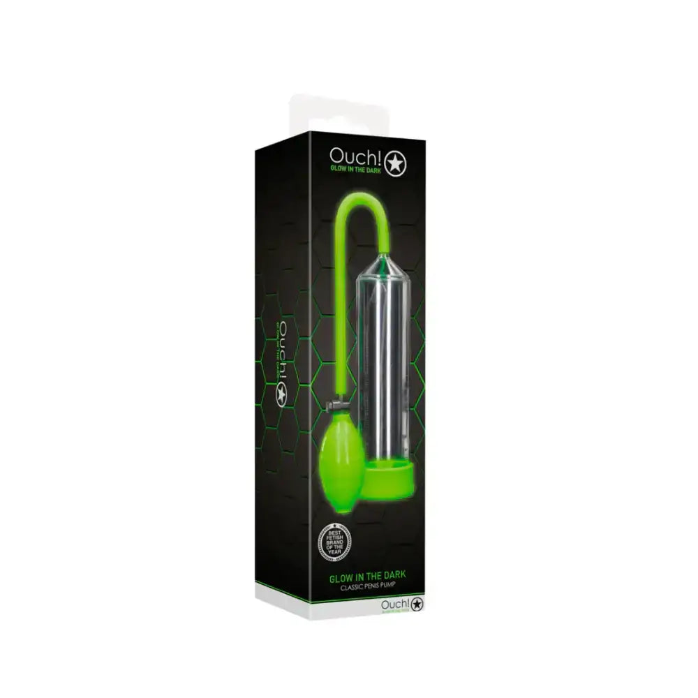 SHOTS Ouch! Classic Penis Pump Glow in The Dark adjustable vacuum pressure allows customizable experience for individual preferences Singapore