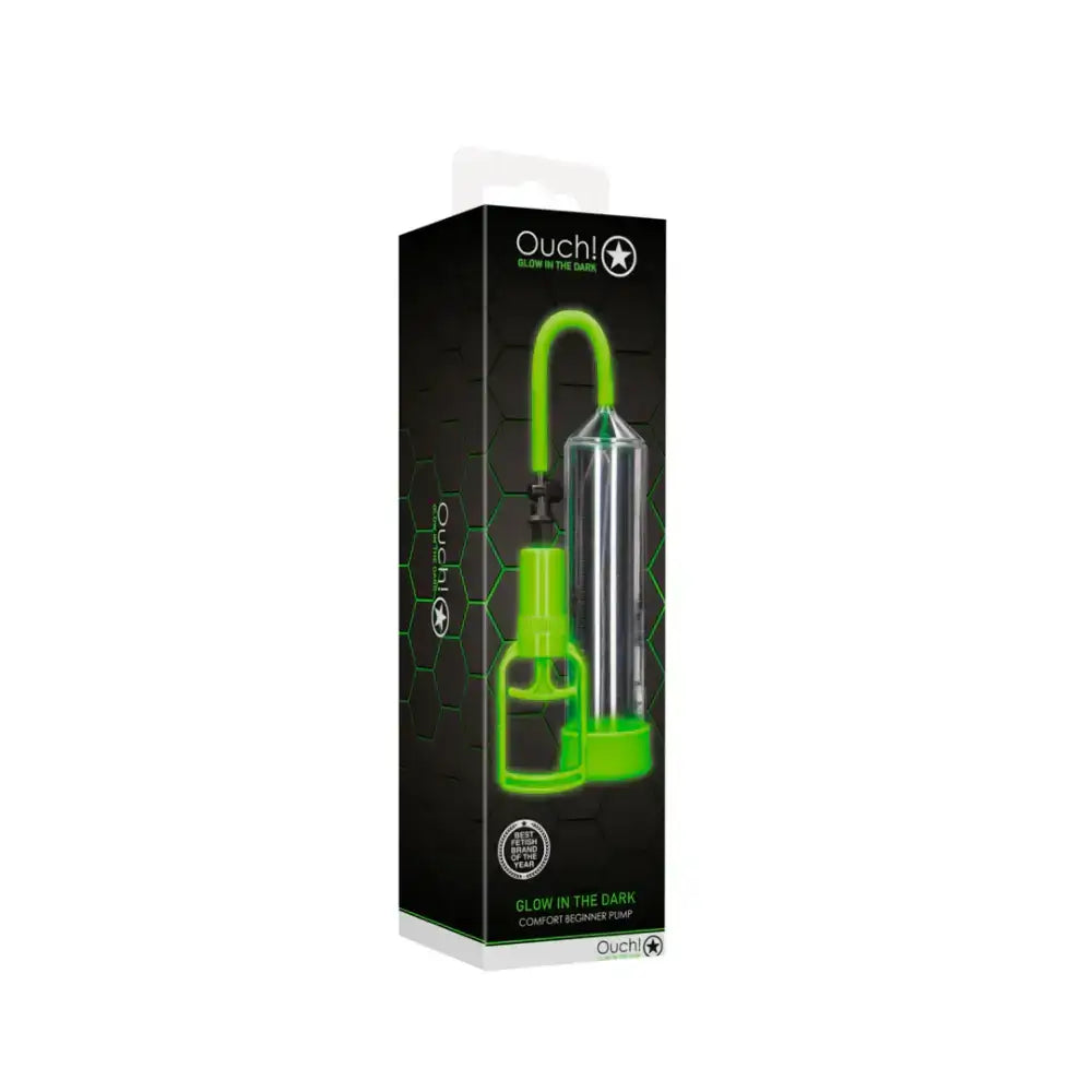 SHOTS Ouch! Comfort Beginner Pump Glow in The Dark ergonomic handle allows easy and controlled vacuum operation for beginners Singapore