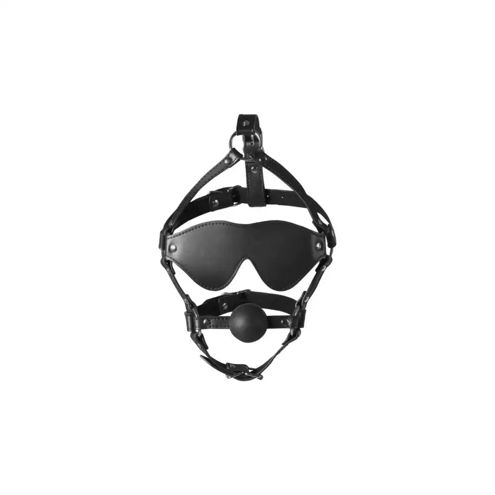 SHOTS Ouch! Blindfolded Head Harness with Solid Ball Gag ergonomic design with soft padding ensuring comfort during prolonged adult use Singapore