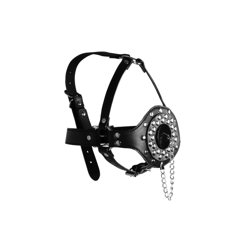 SHOTS - Open Mouth Gag Head Harness with Plug Stopper