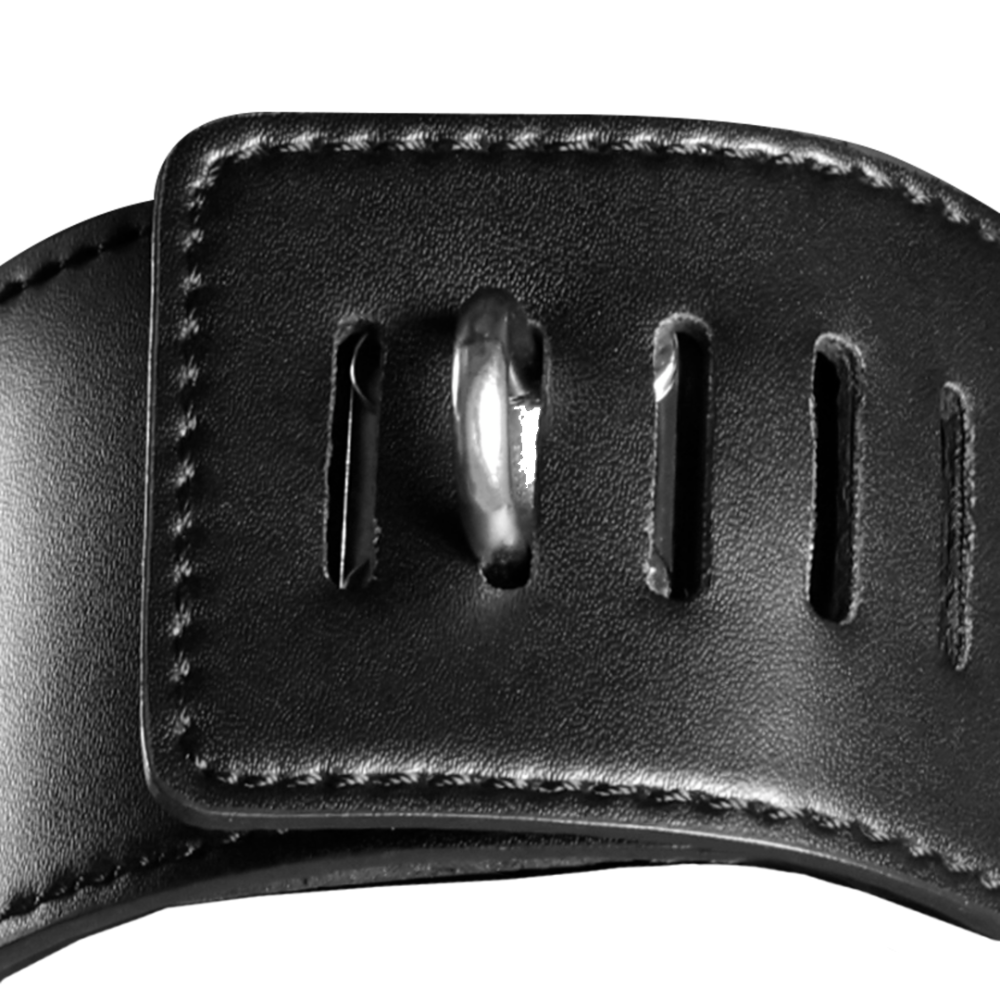 SHOTS Ouch! Head Harness with Zip-up Mouth and Lock - Black