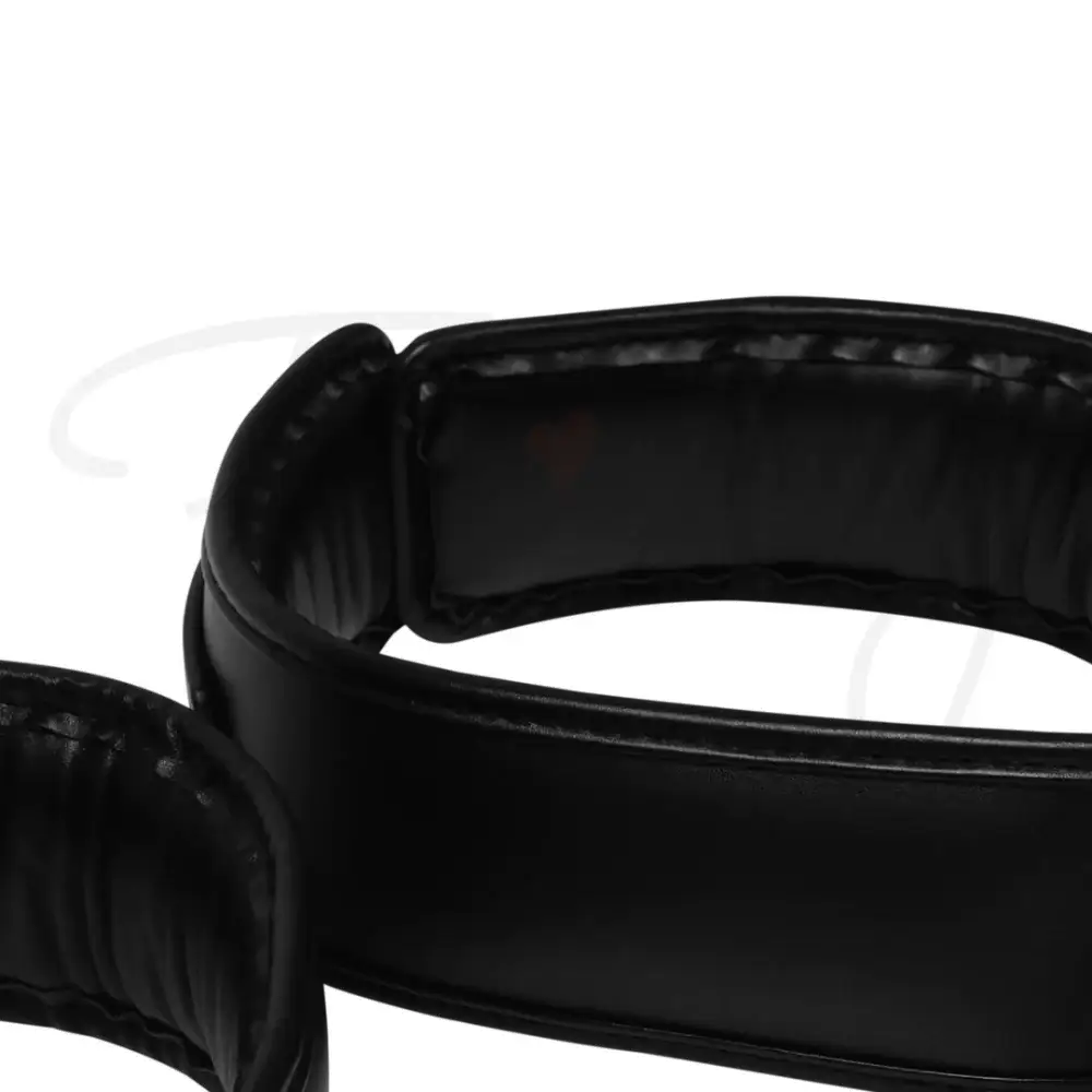 SHOTS Ouch! Hand and Thigh Cuffs Set black high-quality bonded leather with reinforced stitching for long-lasting use Singapore