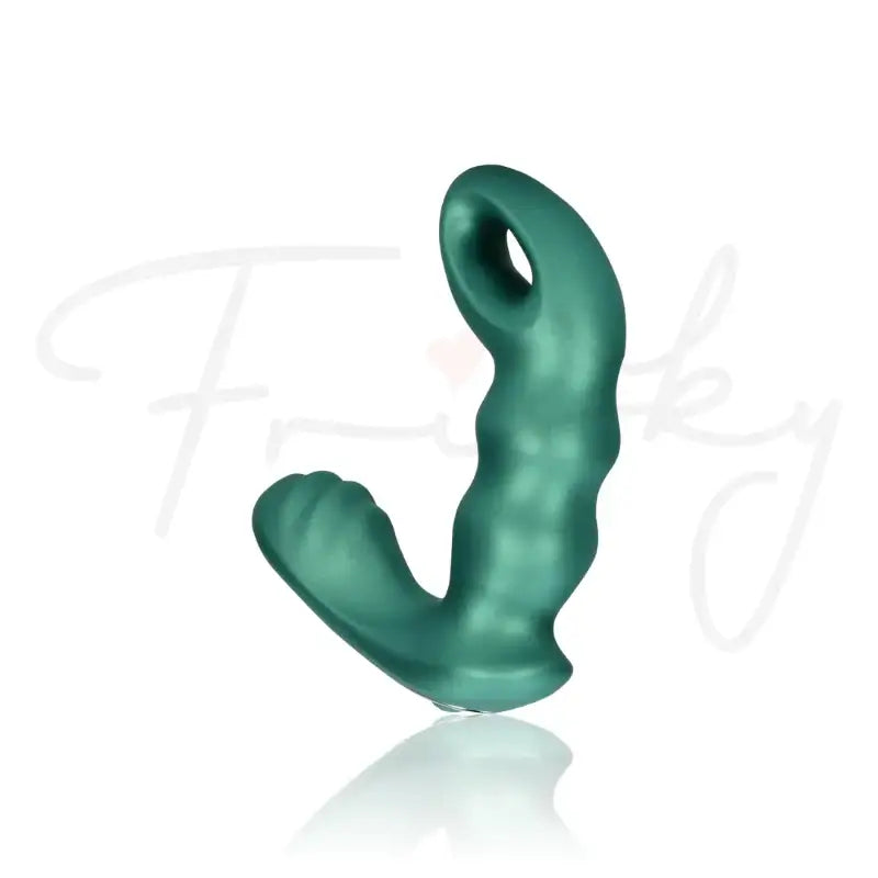 SHOTS Ouch! Beaded Vibrating Prostate Massager with Remote Control metallic green Bluetooth connectivity for wireless stimulation experience Singapore
