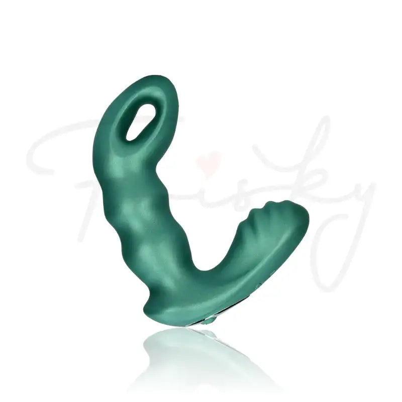 SHOTS Ouch! Beaded Vibrating Prostate Massager with Remote Control metallic green app controlled interactive vibrations for personalized experience Singapore
