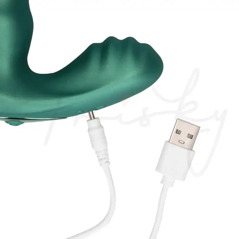 SHOTS Ouch! Beaded Vibrating Prostate Massager with Remote Control metallic green rechargeable and waterproof adult massager Singapore