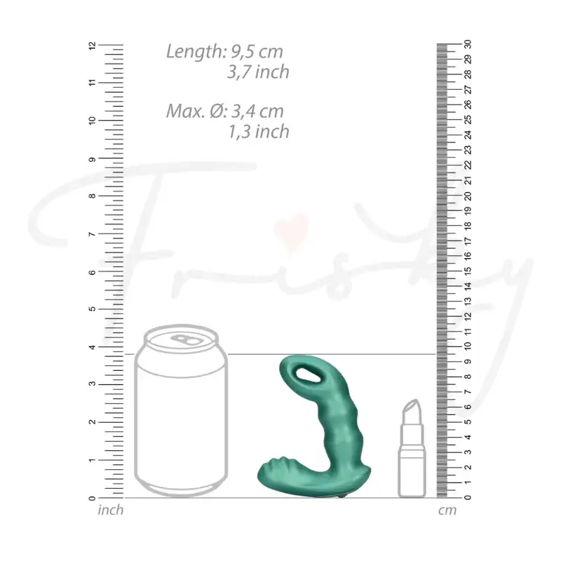 SHOTS Ouch! Beaded Vibrating Prostate Massager with Remote Control metallic green body-safe silicone for comfortable and hygienic use Singapore