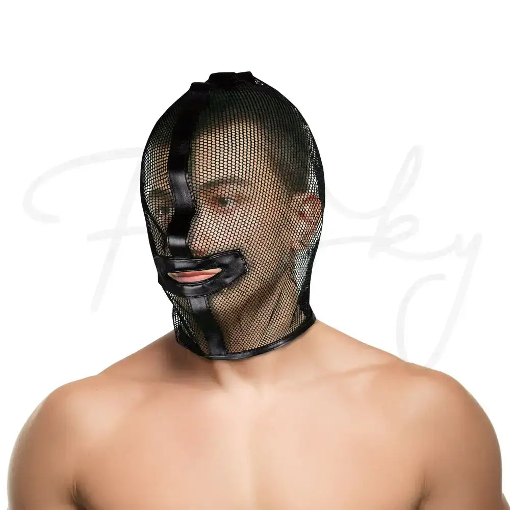 SHOTS Ouch! Fishnet Mask black stylish black fishnet design enhancing visual and interactive adult experiences Singapore