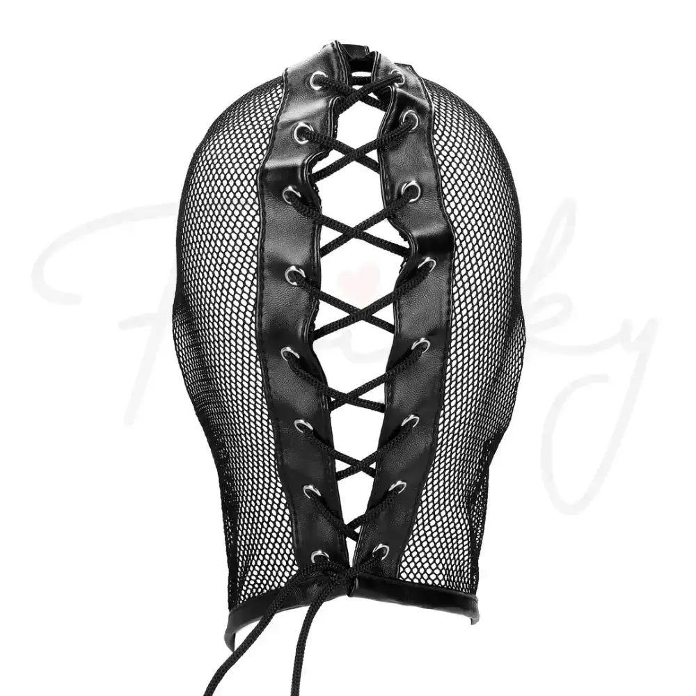 SHOTS Ouch! Fishnet Mask black soft and flexible design for beginner-friendly adult roleplay Singapore