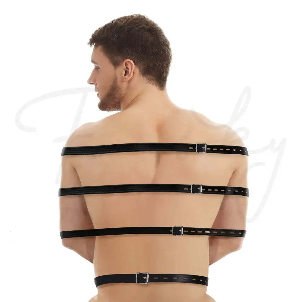 SHOTS Ouch! Full Body Bondage Belts black reinforced leather belts providing secure and safe full body restraint Singapore