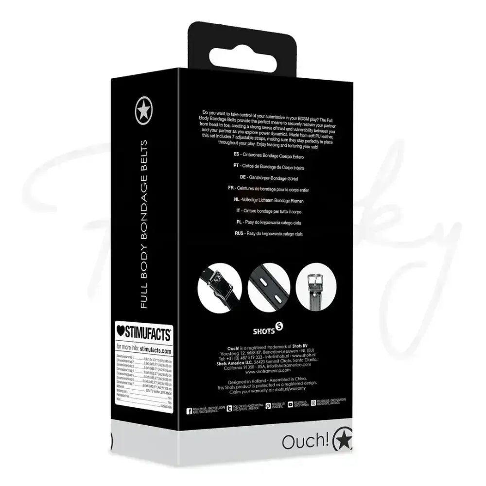 SHOTS Ouch! Full Body Bondage Belts black wearable bondage system ideal for beginners and advanced users Singapore