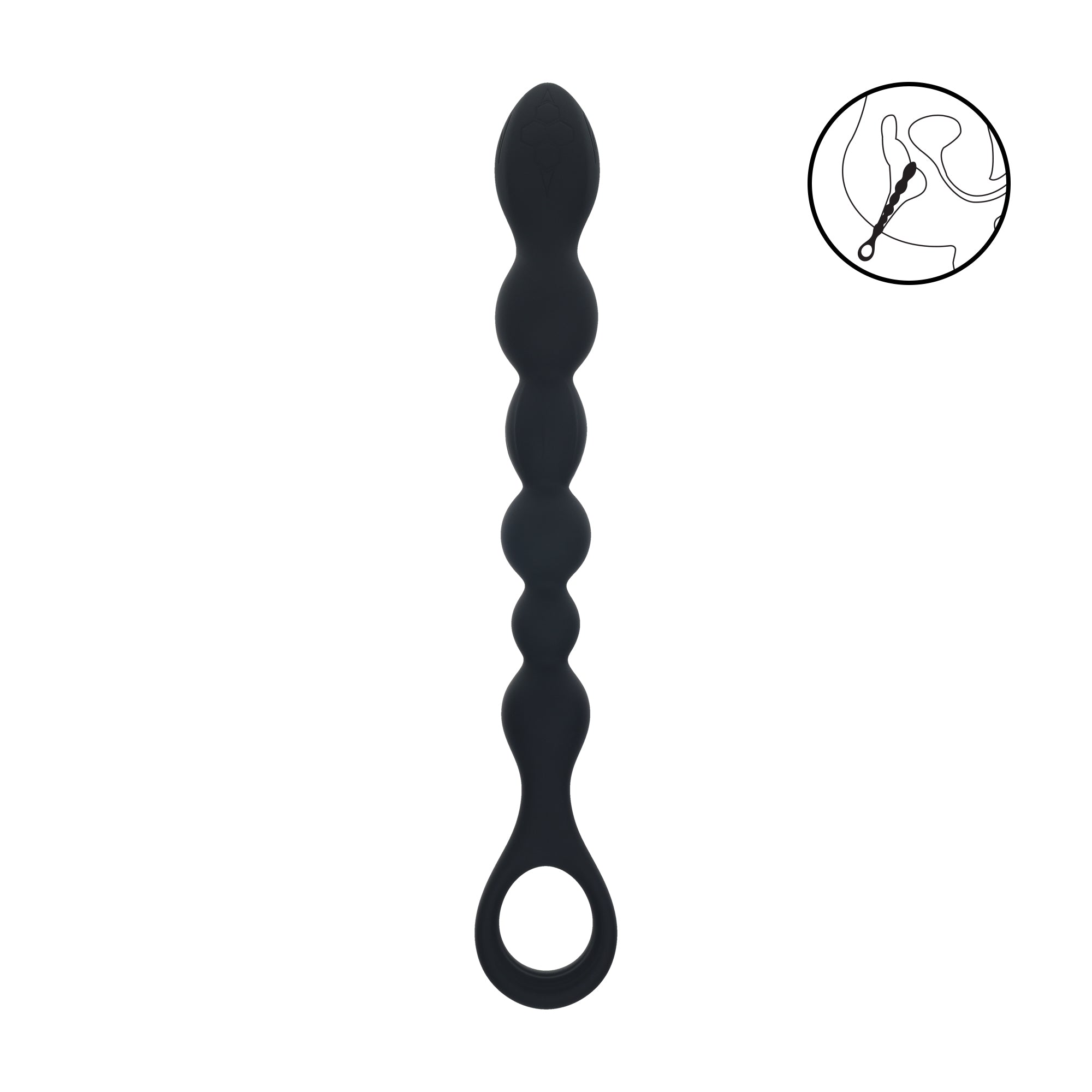 SHOTS LEVELZ! - Beaded Snake Silicone Anal Probe with Loop - Black