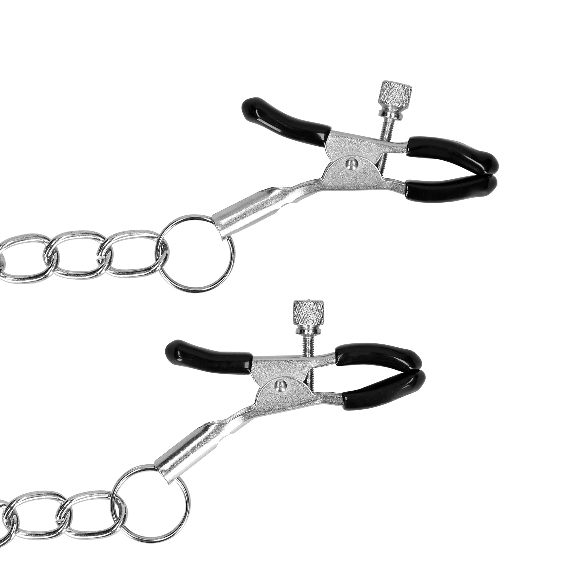 SHOTS Ouch! Metal O-Ring Gag with Nipple Clamps - Black