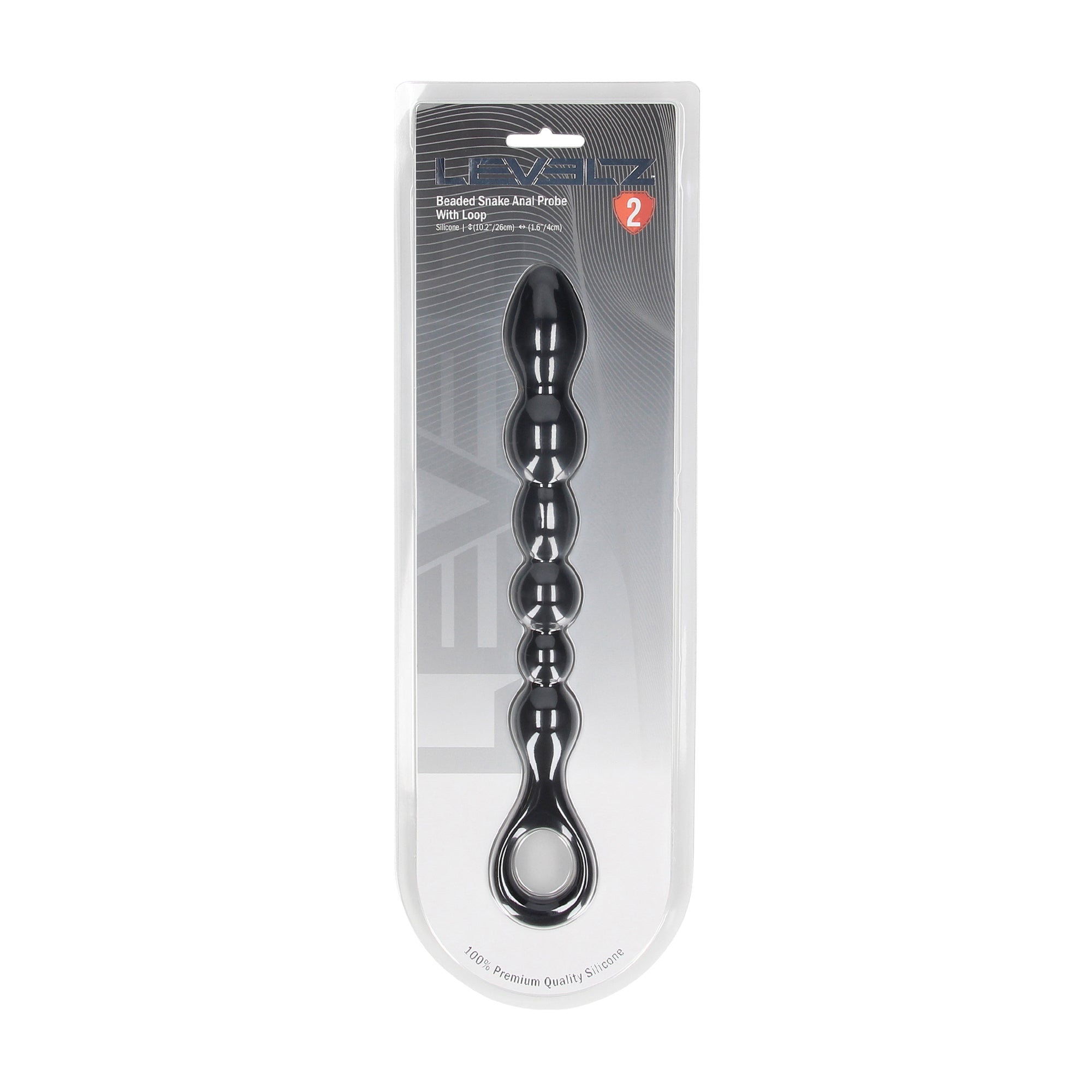 SHOTS LEVELZ! - Beaded Snake Silicone Anal Probe with Loop - Black