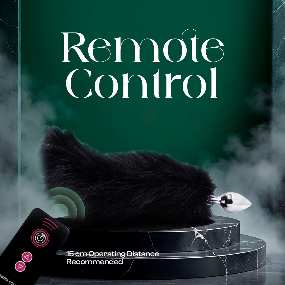 Remote control electric fox tail plug featuring smooth motion technology and sleek presentation.