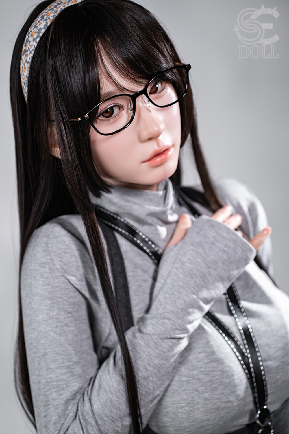 SEDOLL T153 cm A Aya Series Silicone - Hinata.A wearing a gray outfit with suspenders.