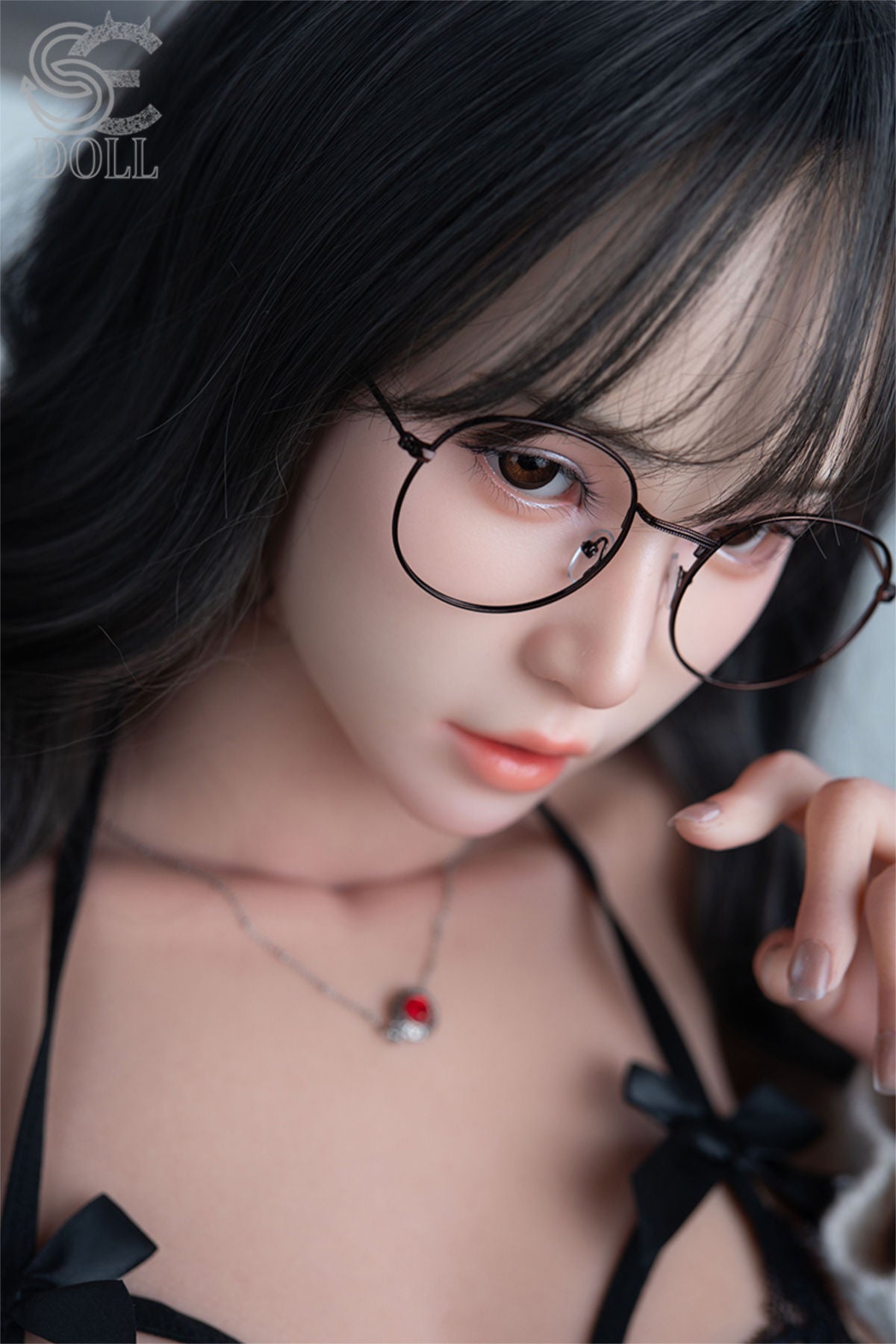 SEDOLL T160 cm C Aya Series Silicone - Sena.A wearing glasses and black lingerie.