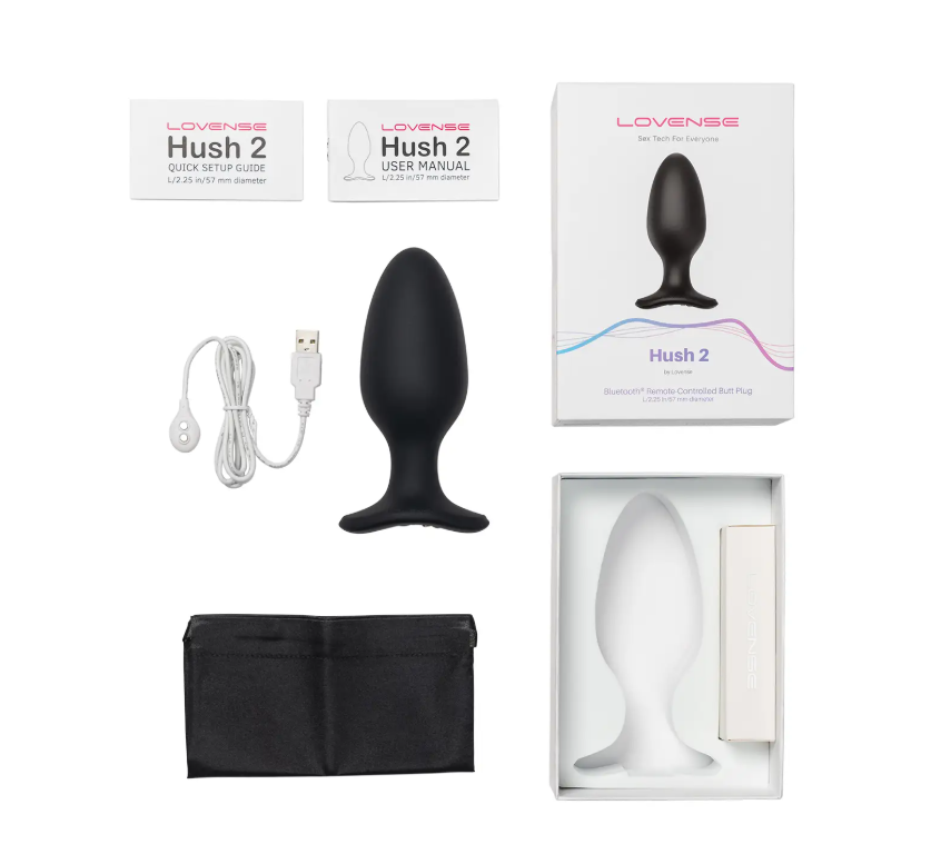 Lovense - Hush 2 (2.25 in) - Bluetooth Remote-Controlled Butt Plug - L