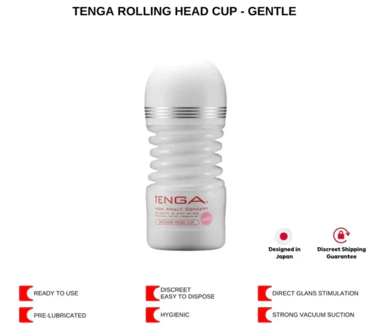 Tenga Rolling Head Cup Masturbator Gentle Realistic Interior Texture Smooth Flexible Material High Quality Singapore