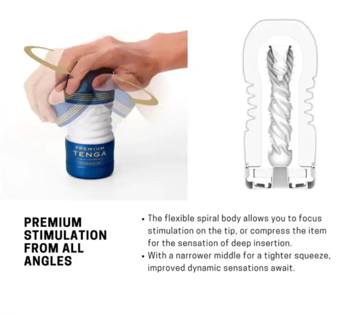 Tenga Premium Rolling Head Cup Masturbator Adjustable Tightness Enhanced Stimulation Comfortable Grip Singapore