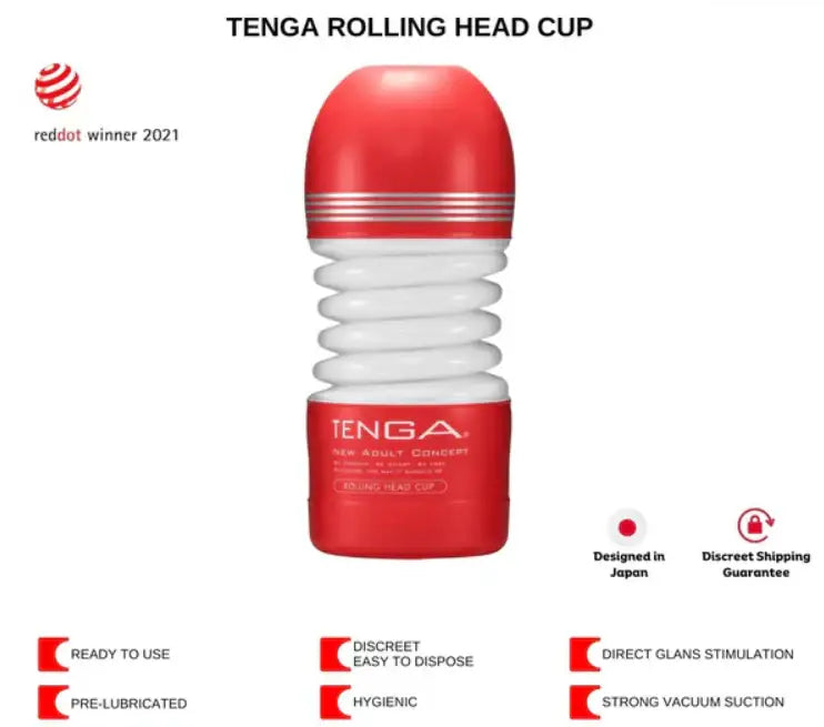 Tenga - Rolling Head Cup Masturbator - Standard - Frisky Business Adult Sex Toys Shop