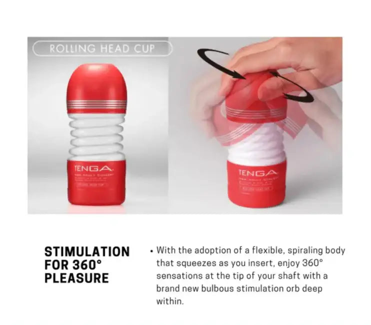 Tenga - Rolling Head Cup Masturbator - Standard - Frisky Business Adult Sex Toys Shop