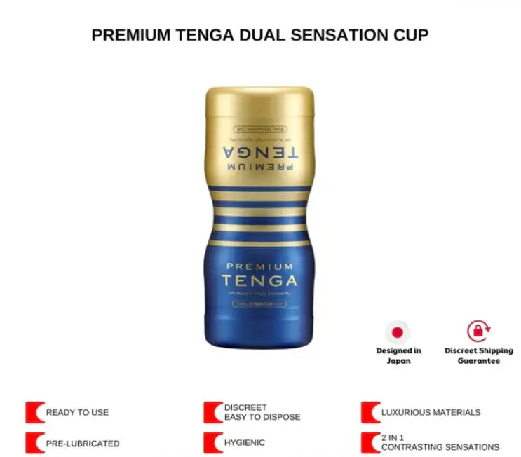 Tenga Premium Dual Sensation Cup Masturbator Adjustable Tightness Enhanced Stimulation Comfortable Grip Singapore