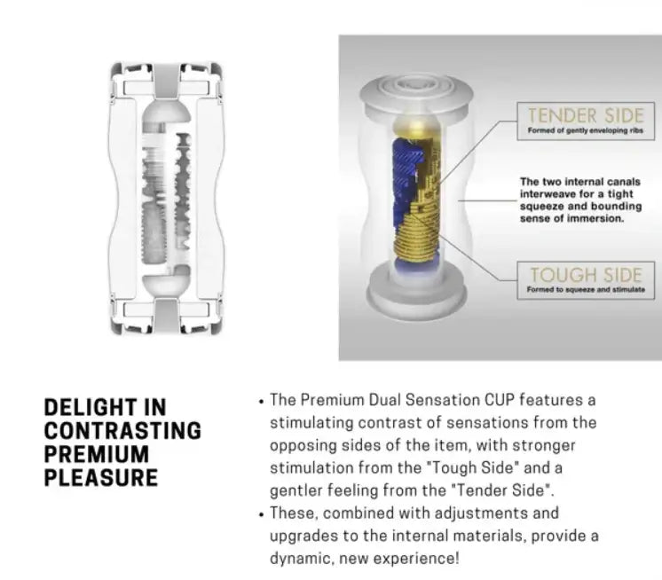 Tenga Premium Dual Sensation Cup Masturbator Lightweight Durable Material Comfortable Grip High Performance Singapore