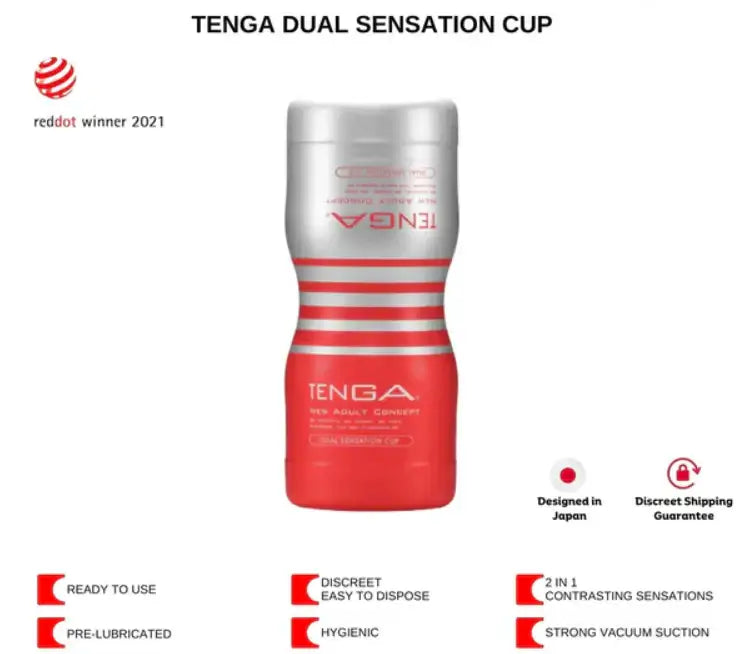 Tenga Dual Sensation Cup Masturbator Standard Realistic Interior Texture Soft Flexible Material High Quality Singapore