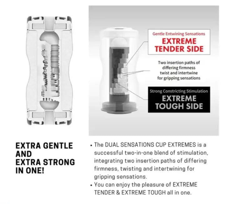Tenga Dual Feel Cup Extremes Masturbation Cup Adjustable Tightness Enhanced Stimulation Comfortable Grip Singapore