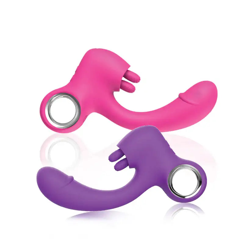 Daring Duo Delight - G-spot Vibrator with Midsection Moving Tongue - Frisky Business Adult Sex Toys Shop