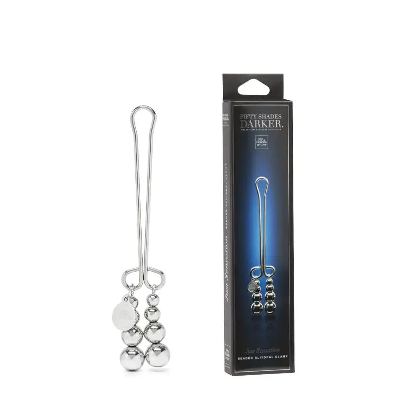 Fifty Shades Darker Just Sensation Beaded Clitoral Clamps BDSM adjustable metal construction safe tips Singapore
